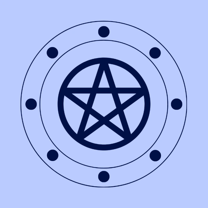 A blue shield sticker shows a pentagram