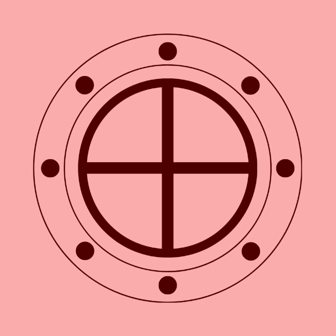 A red shield sticker shows an equal armed cross