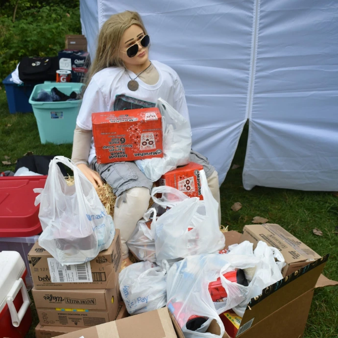 Donation pile covering Baldr