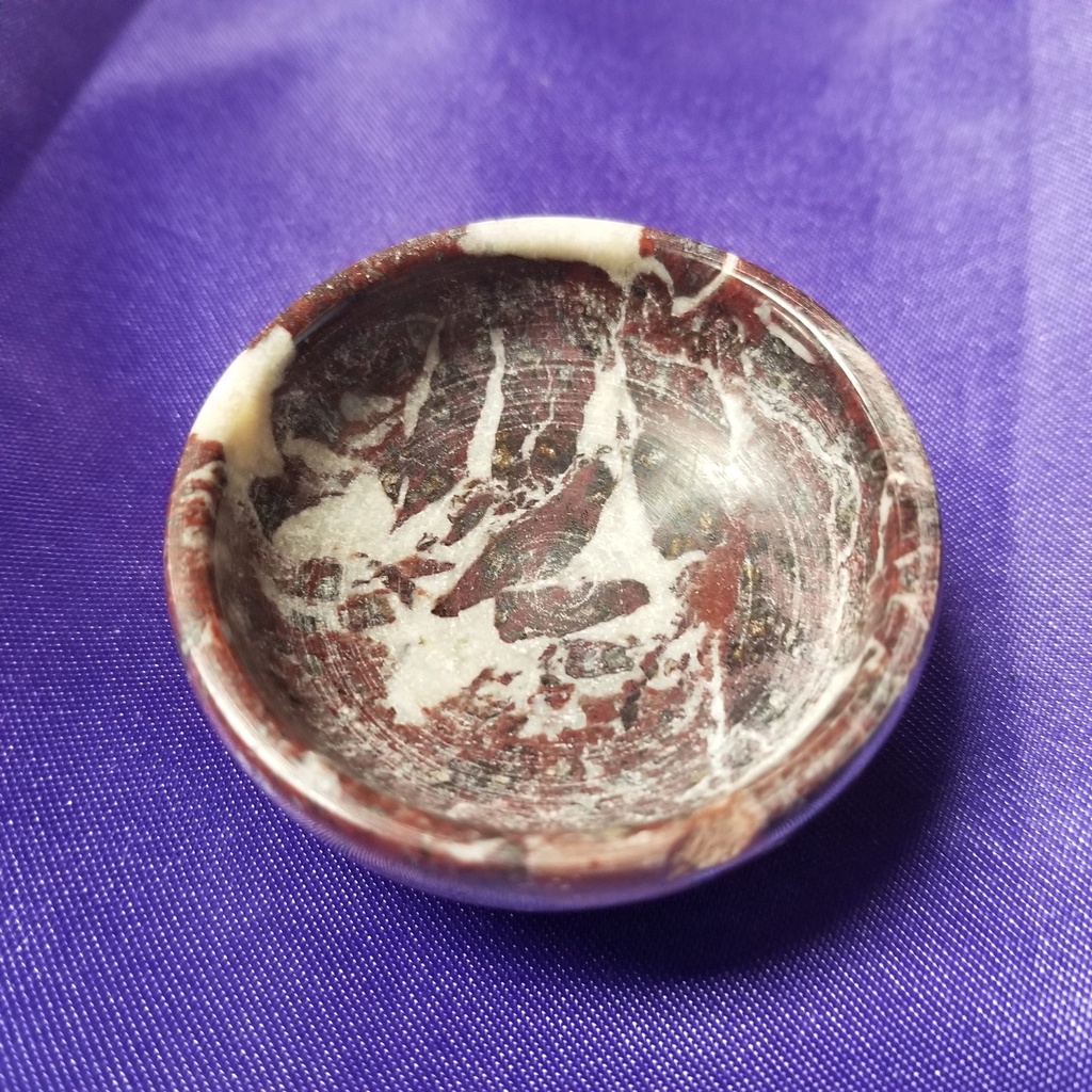 [3209602701] 2" Red Zebra Jasper Offering Bowl