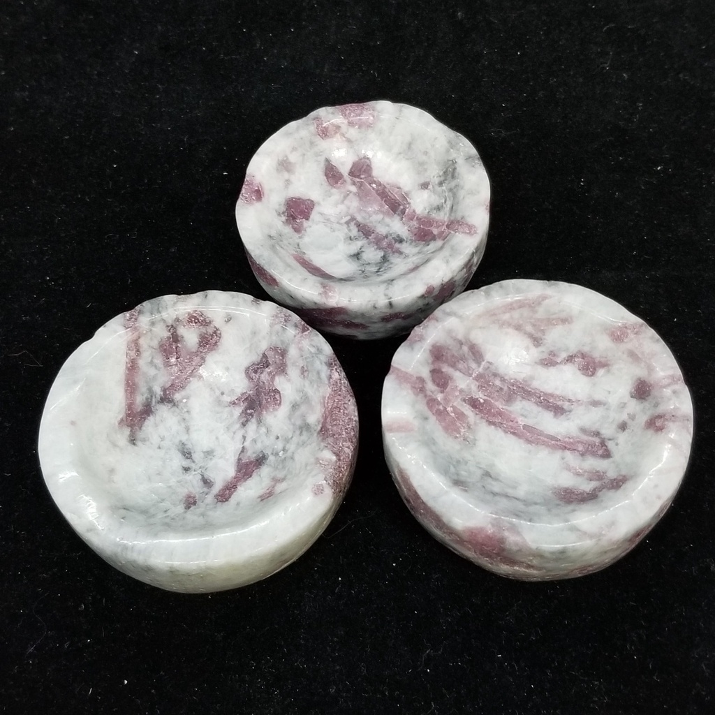 Pink Tourmaline Offering Bowls