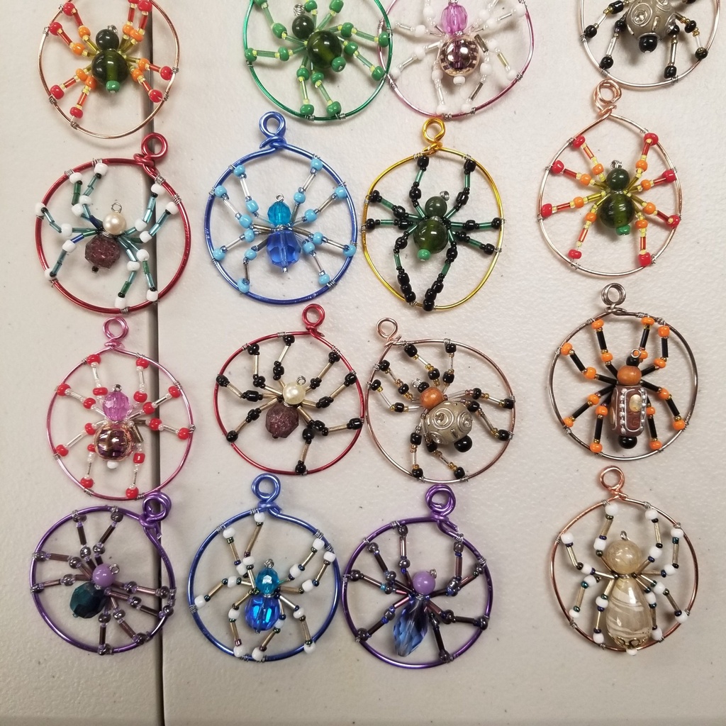 [101504140296] Beaded Spider Pendants