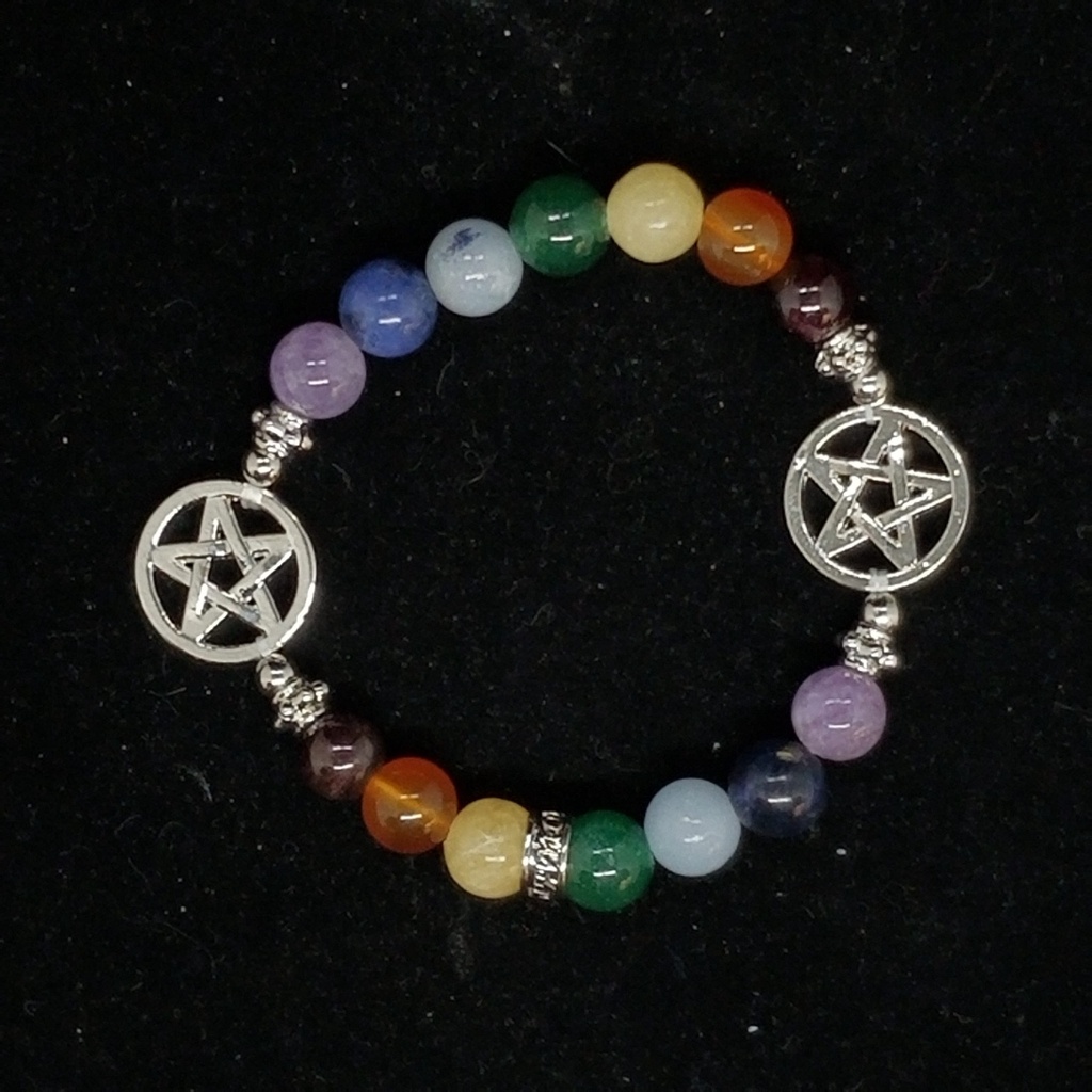 [3215021068] 7 Chakra Pentacle Bracelet