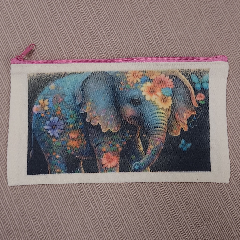 [10597] Flowered Elephant Pouch